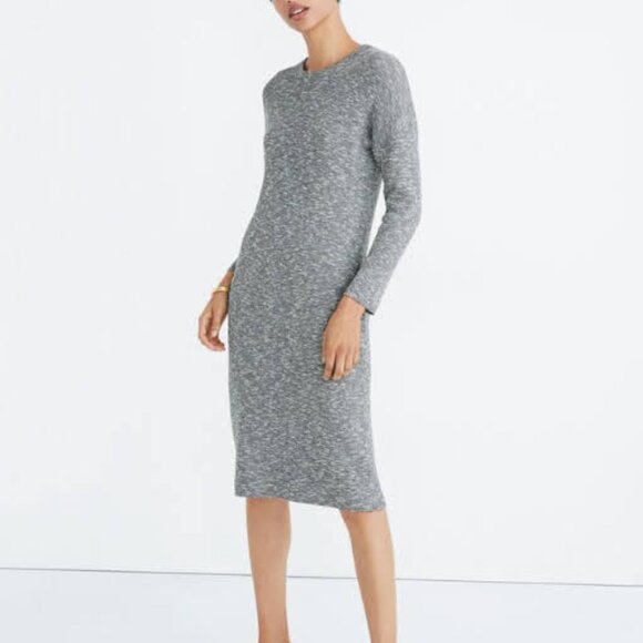 Madewell Dresses & Skirts - Madewell Sweater Dress Gray Knit Midi Long Sleeve Minimalist XS NWT